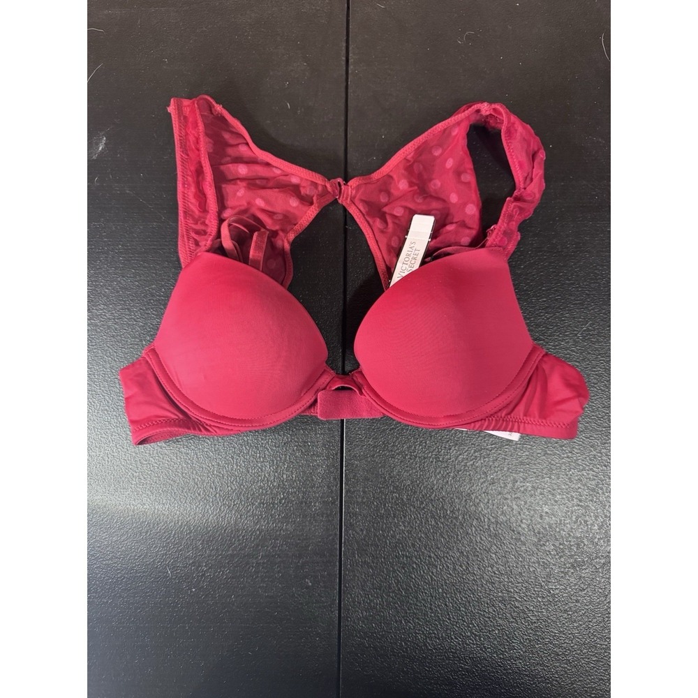 Victoria's Secret Women Red PADDED PLUNGE  Adjustable Strap Bra Size 32A NEW!‎